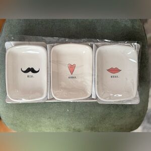 Rae Dunn His, Ours, Hers Tray Set - 4‎ pieces